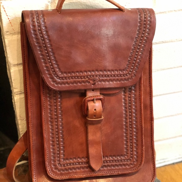 mexican leather backpack